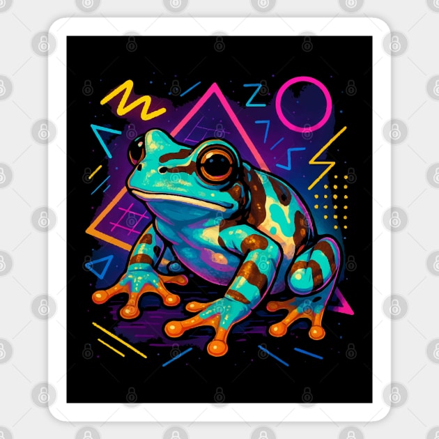 Retro Neon Amazon Milk Frog Sticker by Reptiq's Store